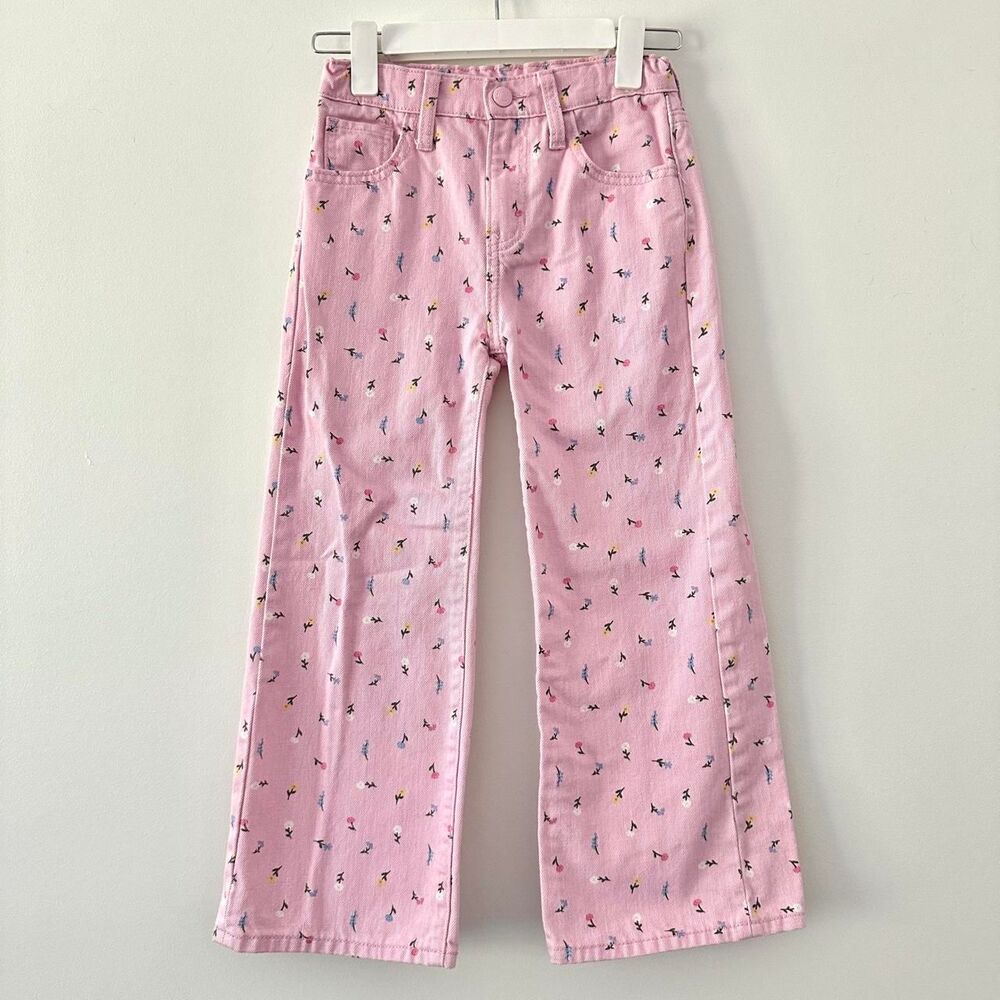 Old Navy Girls Floral High-Rise Baggy Wide Leg Jeans